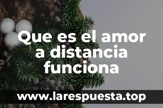 Que es el amor a distancia funciona