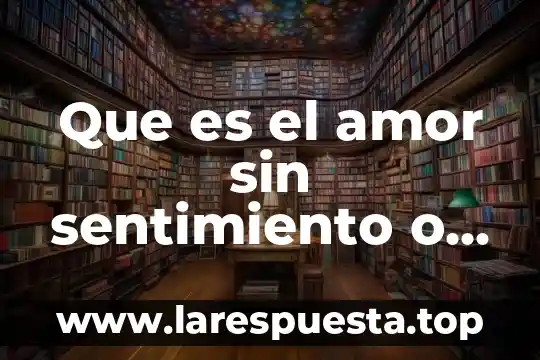 Que es el amor sin sentimiento o emocion
