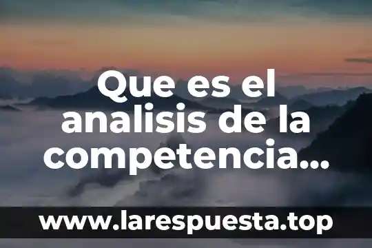 Que es una empresa y como funciona 4 Que es el analisis de la competencia de una empresa