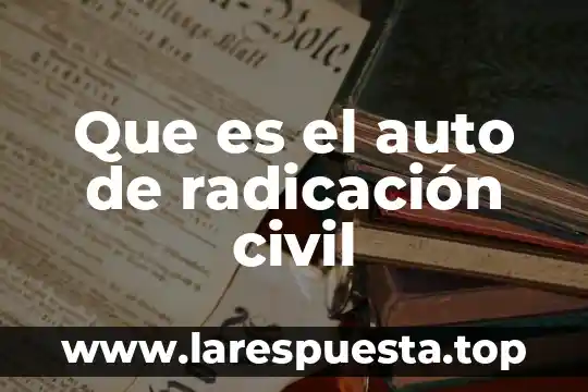 Que es registro civil en villahermosa 5 Que es el auto de radicación civil