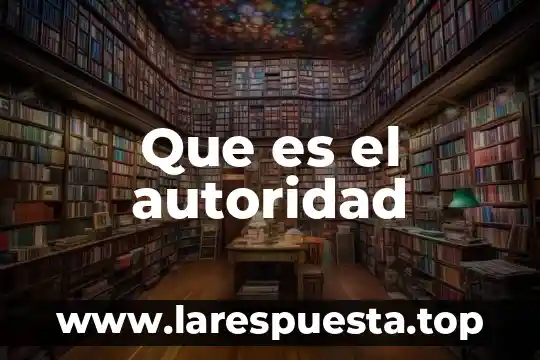 Que es el autoridad