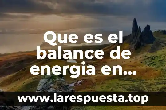 Que es el balance de energia en termodinamica