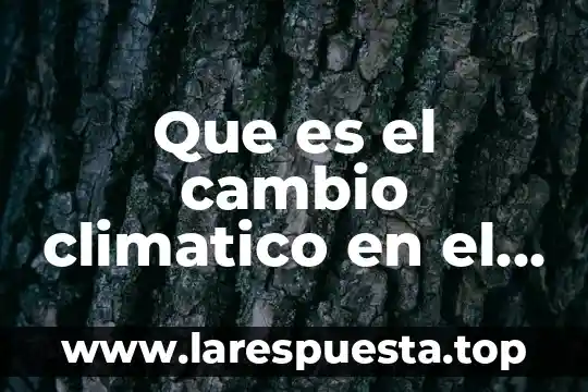 Que es un cambio atmosferico 8 Que es el cambio climatico en el mundo