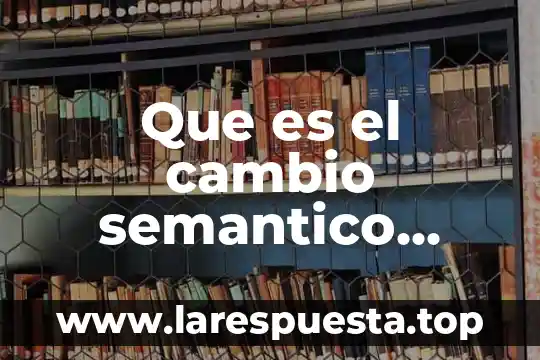 Que es el desarrollo semantico 6 Que es el cambio semantico ejemplos