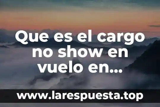 Que es una constante c++ 4 Que es el cargo no show en vuelo en aerolineas