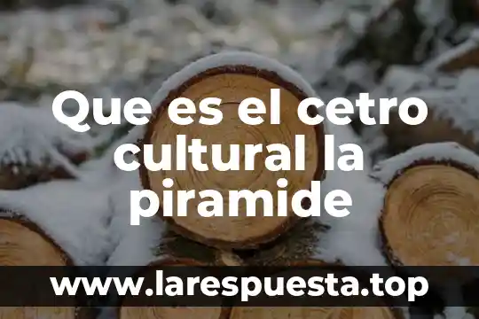 Que es una vasta aerea cultural 6 Que es el cetro cultural la piramide