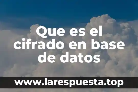 Barrido base de datos que es 6 Que es el cifrado en base de datos