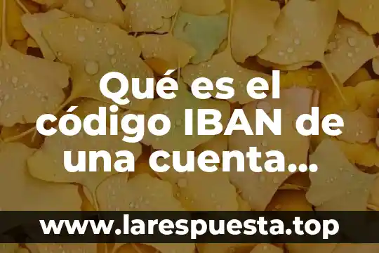 Qué es el código IBAN de una cuenta bancaria