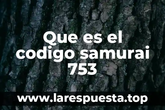 Que es el codigo samurai 753