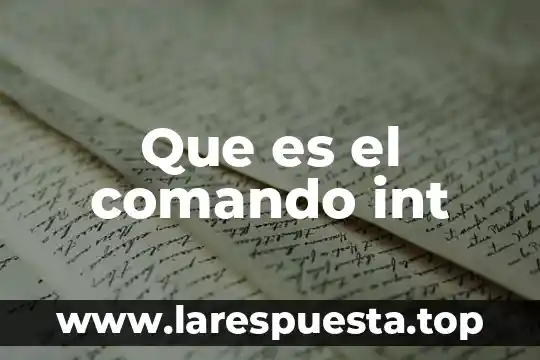 Que es un comando slideshare 5 Que es el comando int