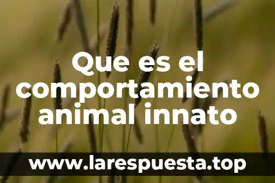 Que es el comportamiento animal innato
