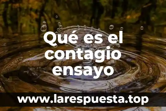 Qué es el contagio ensayo