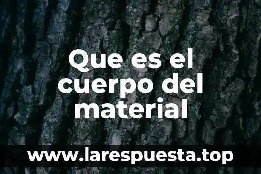 Que es el cuerpo del material