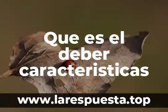 Que es conciencia del deber social 3 Que es el deber caracteristicas