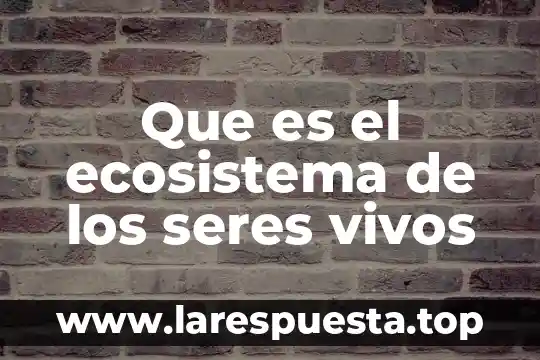 Qué es relacionarse con otros seres vivos 7 Que es el ecosistema de los seres vivos