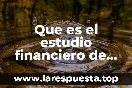 Que es el estudio financiero de un proyecto