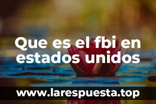 Que es el fbi en estados unidos