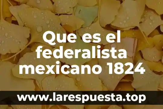 Que es el federalista mexicano 1824