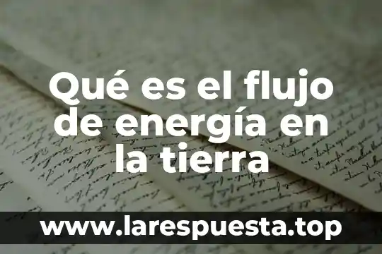Qué es el flujo de energía en la tierra