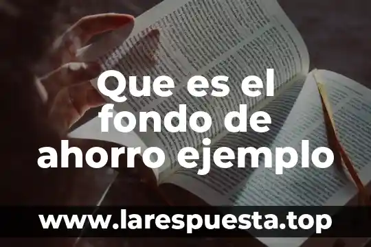 Ley de los sistemas de ahorro para retiro que es 4 Que es el fondo de ahorro ejemplo