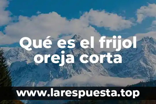 Qué es el frijol oreja corta