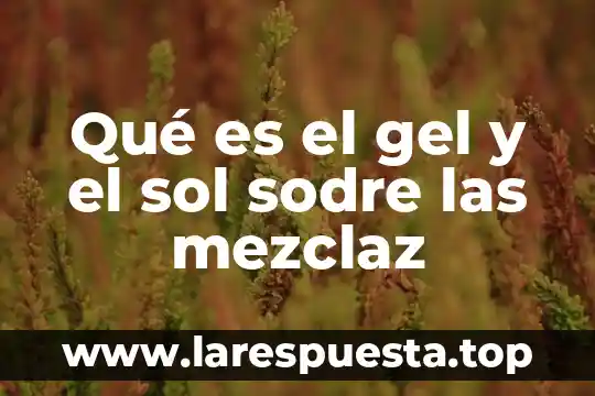 Qué es el gel y el sol sodre las mezclaz