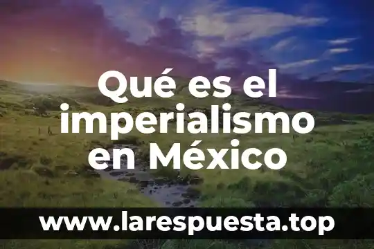 Que es la vida colonial en mexico 3 Qué es el imperialismo en México