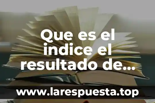 Que es el indice pmi 7 Que es el indice el resultado de las razones