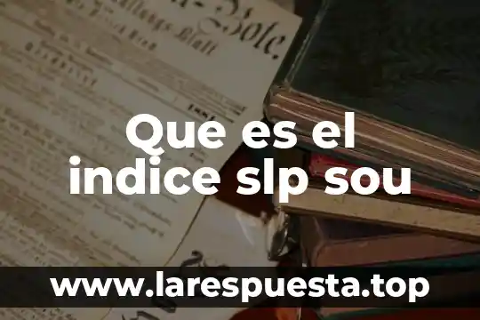 Que es el indice pmi 4 Que es el indice slp sou