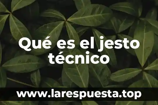 Qué es secretario técnico 6 Qué es el jesto técnico