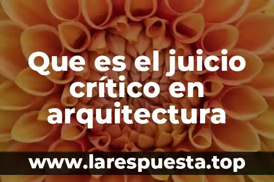 Que es un problema critico social 6 Que es el juicio crítico en arquitectura