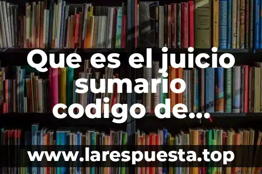 Que es un resumen sumario 5 Que es el juicio sumario codigo de procedimiento civil