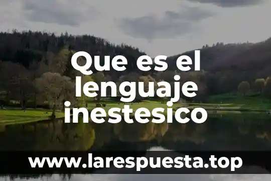 Que es el lenguaje inestesico