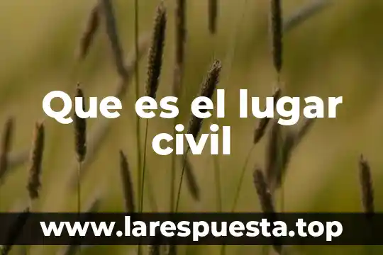 Que es registro civil en villahermosa 6 Que es el lugar civil