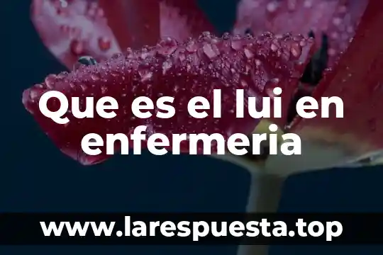 Que es cordinal enfermeria 3 Que es el lui en enfermeria