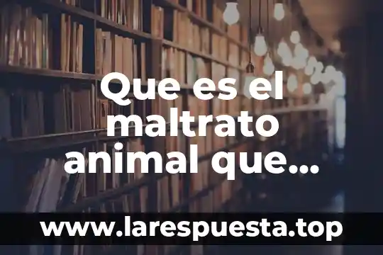 Que es el maltrato animal que provoca y las causas