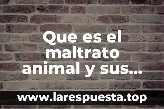 Que es el maltrato animal y sus caracteristicas