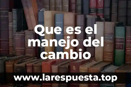 Manejo del proceso administrativo que es 8 Que es el manejo del cambio