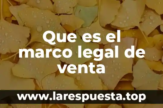 Que es capacidad legal para ejercer el comercio 8 Que es el marco legal de venta