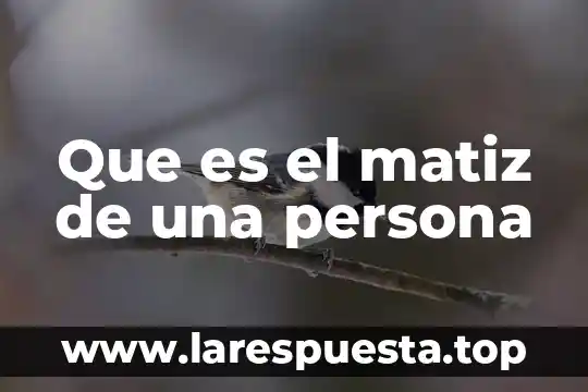 Que es el matiz de una persona