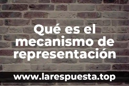 Qué es el mecanismo de representación