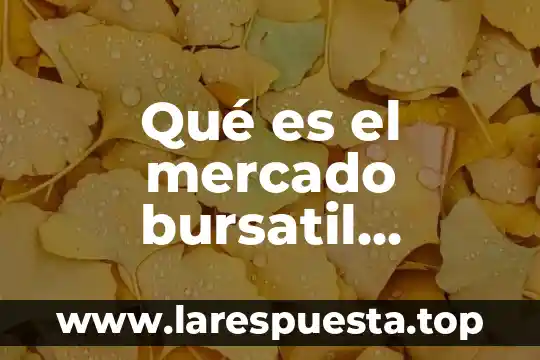 Que es analisis bursatil unam 3 Qué es el mercado bursatil ecuador