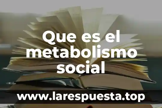Que es lo que controla el metabolismo 5 Que es el metabolismo social