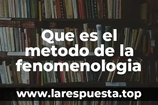 Qué es un método de eliminación 3 Que es el metodo de la fenomenologia