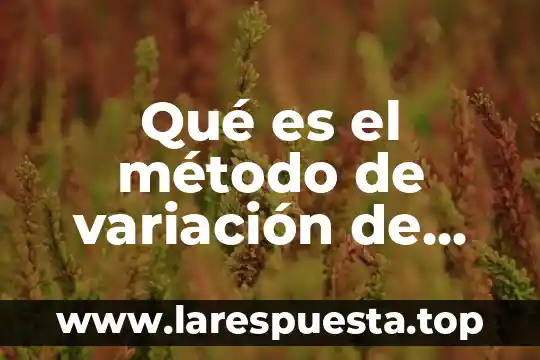 Que es un parametros de crecimiento en las plantas 3 Qué es el método de variación de parámetros