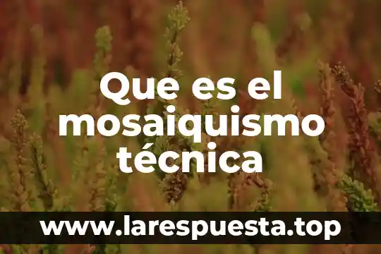 Técnica de bouyoucos que es 8 Que es el mosaiquismo técnica