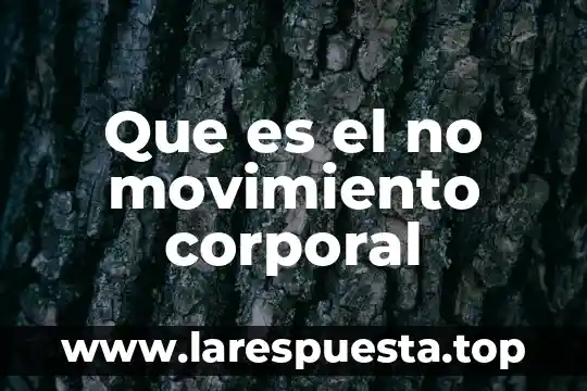 Índice masa corporal que es 3 Que es el no movimiento corporal