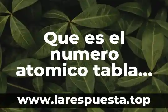 Qué es la teoría del modelo atómico 7 Que es el numero atomico tabla periodica