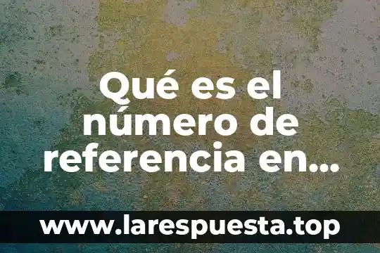 Que es una referencia en c 7 Qué es el número de referencia en una transferencia electrónica