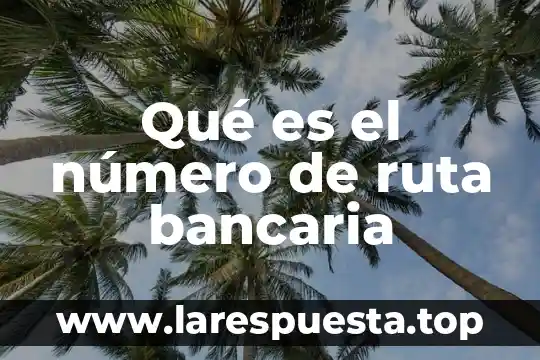 Qué es el número de ruta bancaria